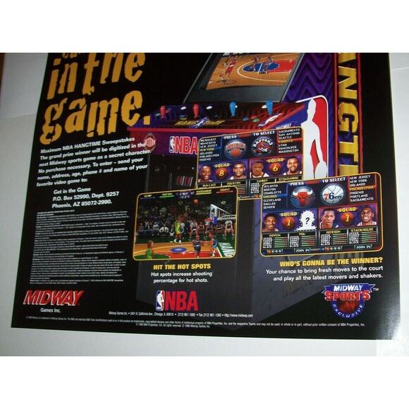 NBA Maximum Hang Time Arcade POSTER Original Basketball Artwork 28 X 22.5 - Picture 3 of 4